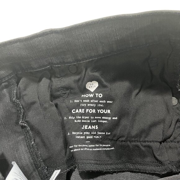 Madewell 9” Mid-Rise Skinny Jeans Women Grey Wash Sz 25 x29 Ripped Raw Hem Denim - Picture 14 of 16